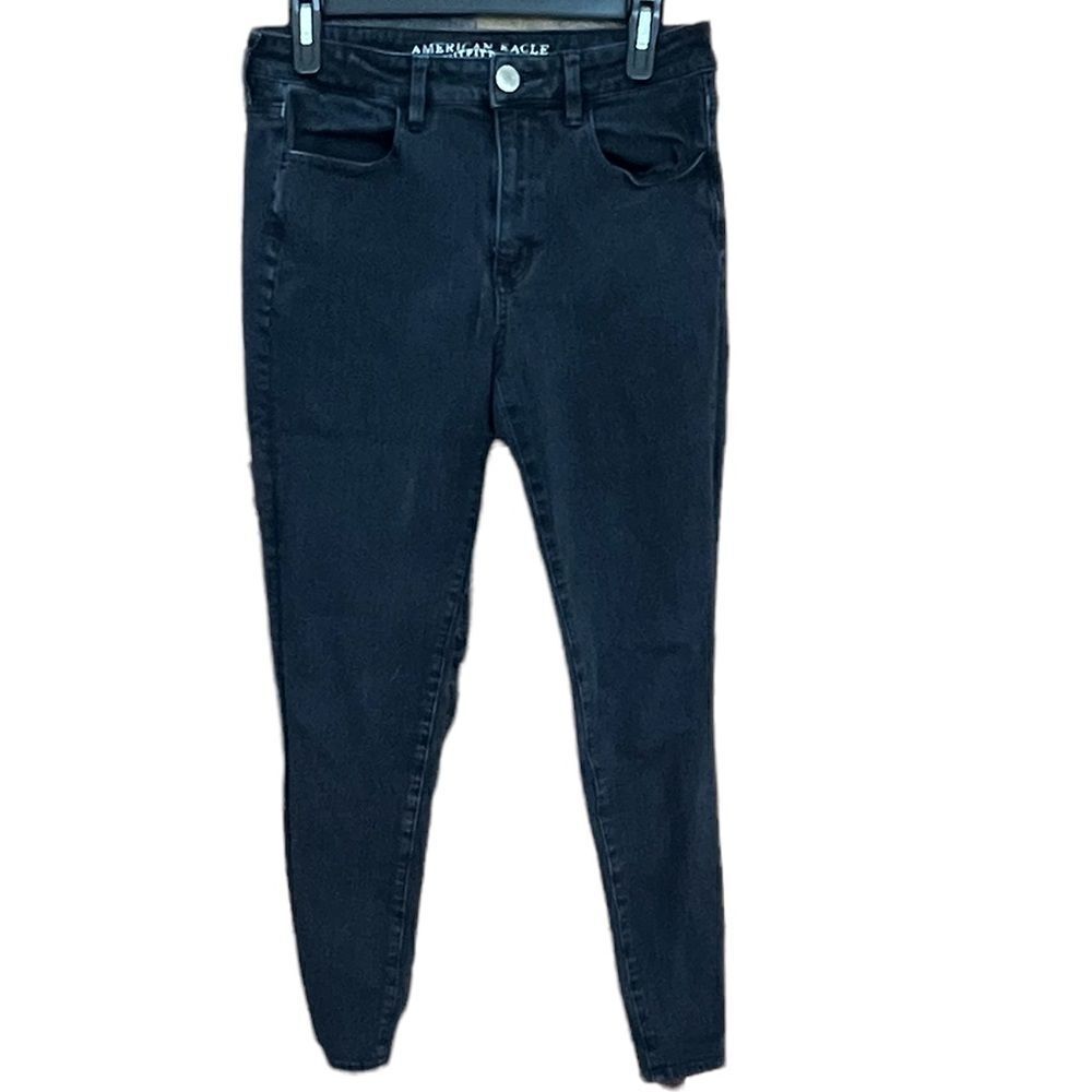 AMERICAN Eagle Outfitters black Hi-Rise Jegging , 360 Super Stretch sz 8 short